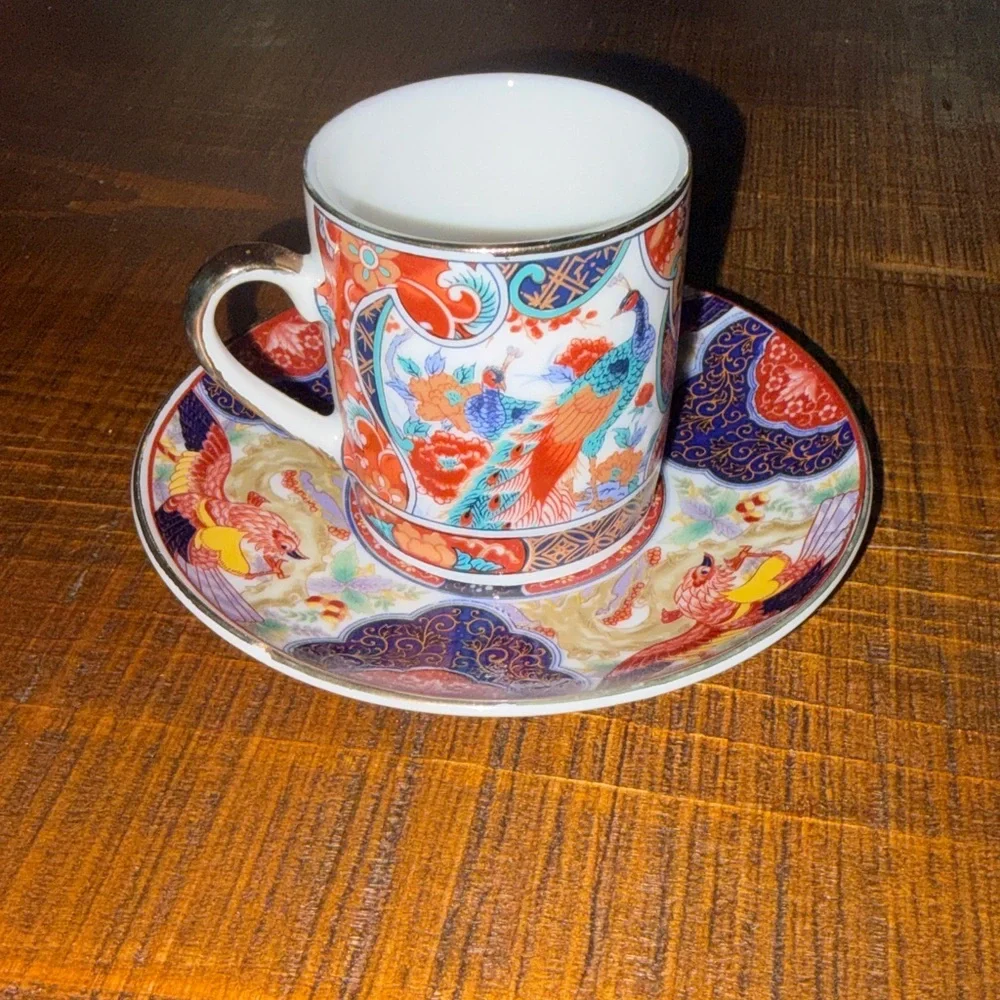 Imari Ware Japanese Porcelain Saucer And Tea Cup - Picture 7 of 7